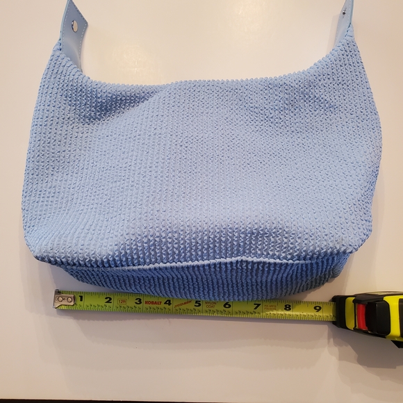 Kate Spade Blue Ribbed Terry Cloth Mini Hobo Cosmetic Bag - Picture 3 of 9